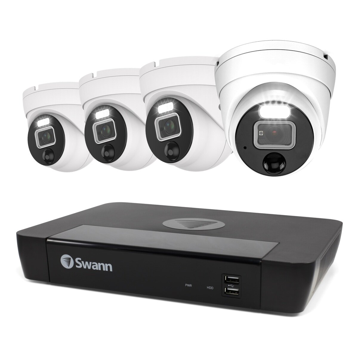 Swann（スワン）8CH 12MP NVRセキュリティシステム2TBドーム型カメラ4台セット SWNVK-890004D