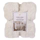 HOUSE & HOME 大判ひざ掛け 152cm x 177cm カノーリクリーム