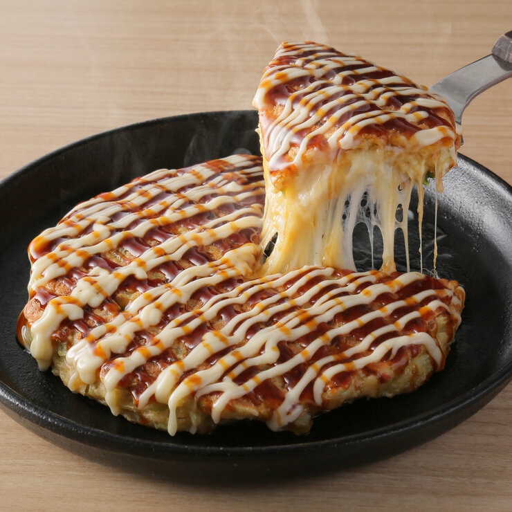 【冷凍】築地銀だこ　お好み焼き もちチーズ　6枚・焼きそば 2パック セット