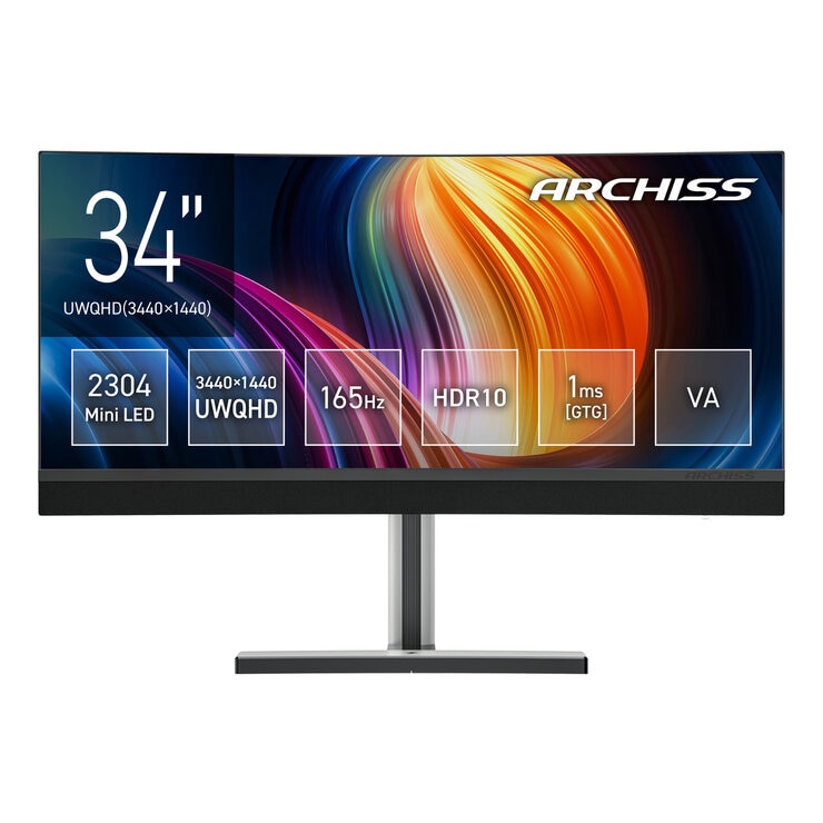 ARCHISS Mini LEDバックライト 34インチ曲面モニター AS-MC34MWQ165A ARCHISS Mini LEDバックライト 34インチ曲面モニター AS-MC34MWQ165A