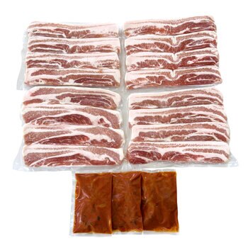 【冷凍】李朝園 サムギョプサル1.6kg・味付チュクミ480g BBQセット