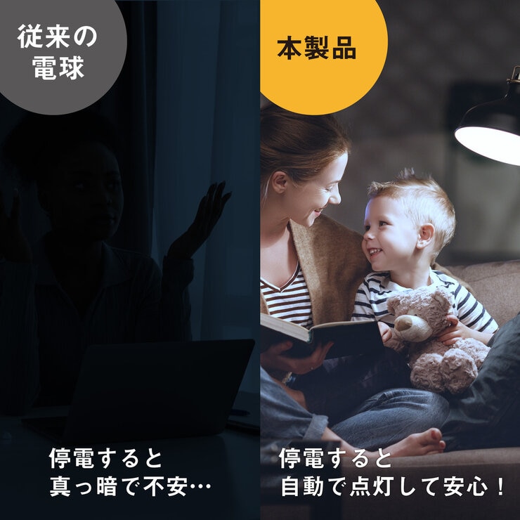 NEWGALE 防災充電式LED電球E26 60W 810lm 3個パック PJG-9WE 昼白色