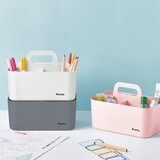 収納キャリーボックス 3個セット コンパクト アイボリー/ピンク/グレー