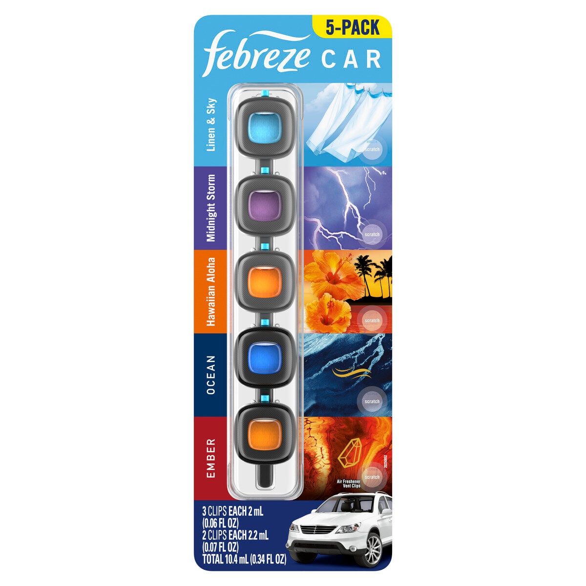 P&G ファブリーズ 車用芳香剤 カークリップ アソートパック 5個