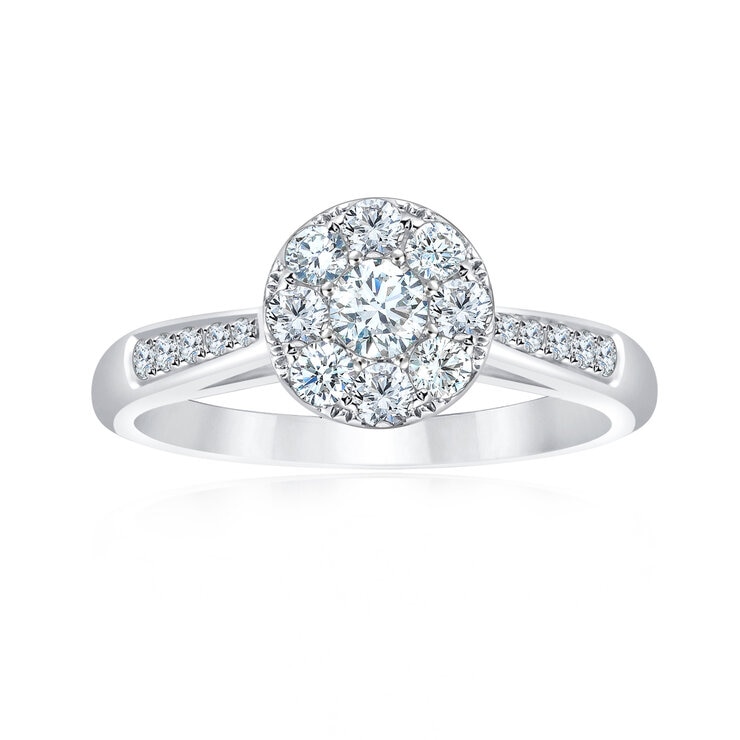 18K ホワイトゴールド 0.56カラット ラウンドカット ダイヤモンド リング 18K ホワイトゴールド 0.56カラット ラウンドカット ダイヤモンド リング
