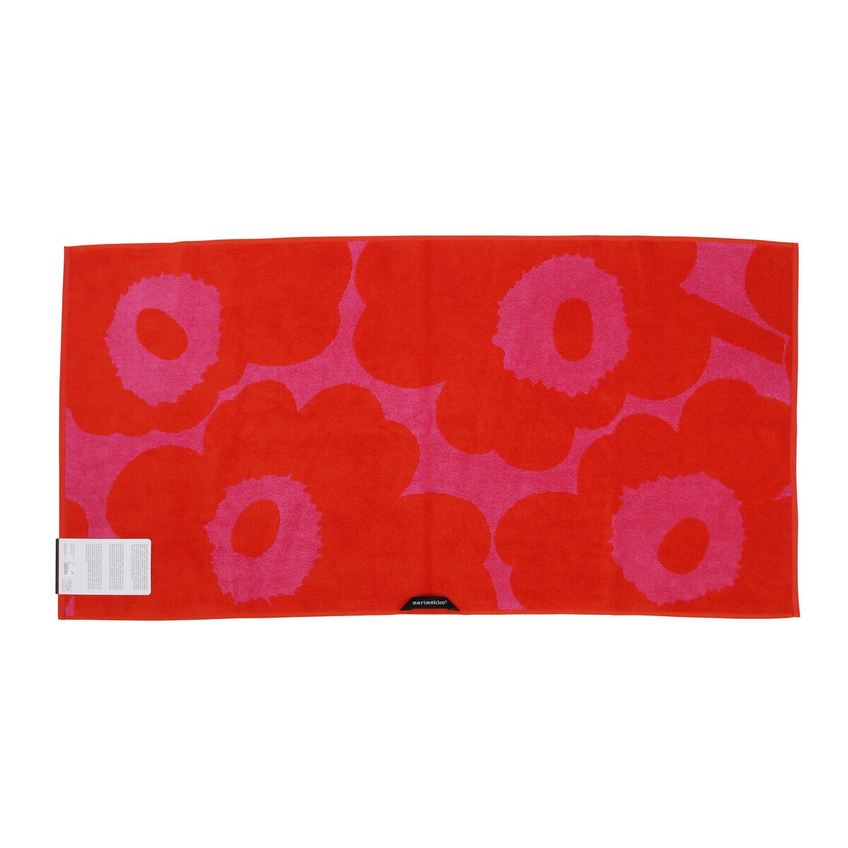 マリメッコ ハンドタオル ウニッコ レッドｘピンク 50 x 100cm