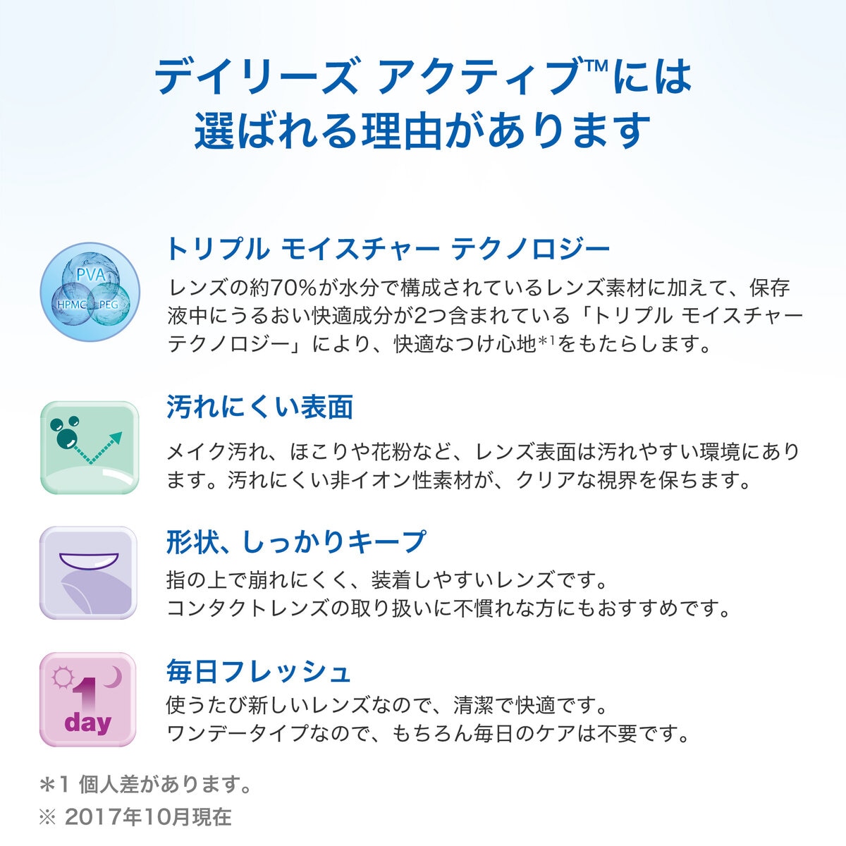 デイリーズ アクティブ™ 100枚入り (ベースカーブ 8.7)