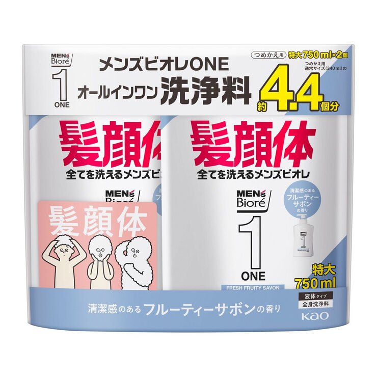 メンズビオレ ONE 詰替え用 750ml X 2 メンズビオレ ONE 詰替え用 750ml X 2