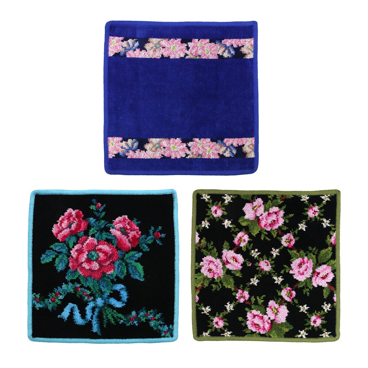 フェイラー ハンドタオル 25 X 25cm 3枚セット コスモス ブルー ロマンス シーグリーン アメリ フォレストグリーン Costco Japan