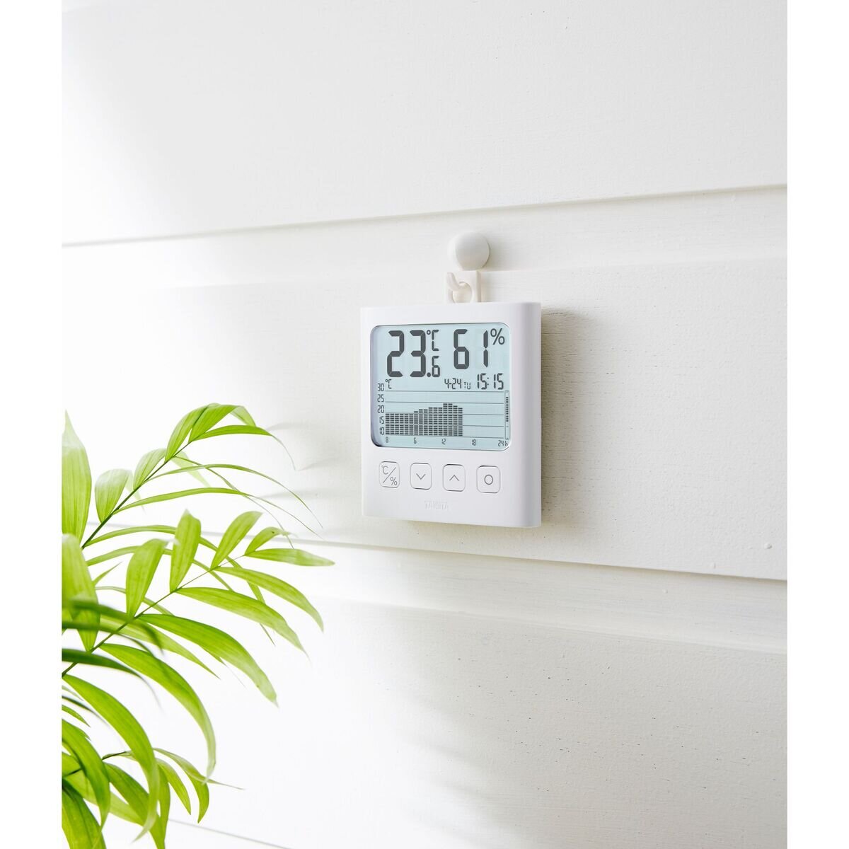 ついに再販開始！】 タニタ 温湿度計 時計 カレンダー 温度 湿度 デジタル グラフ付 ホワイト TT-580 WH 温湿度の変化を確認 