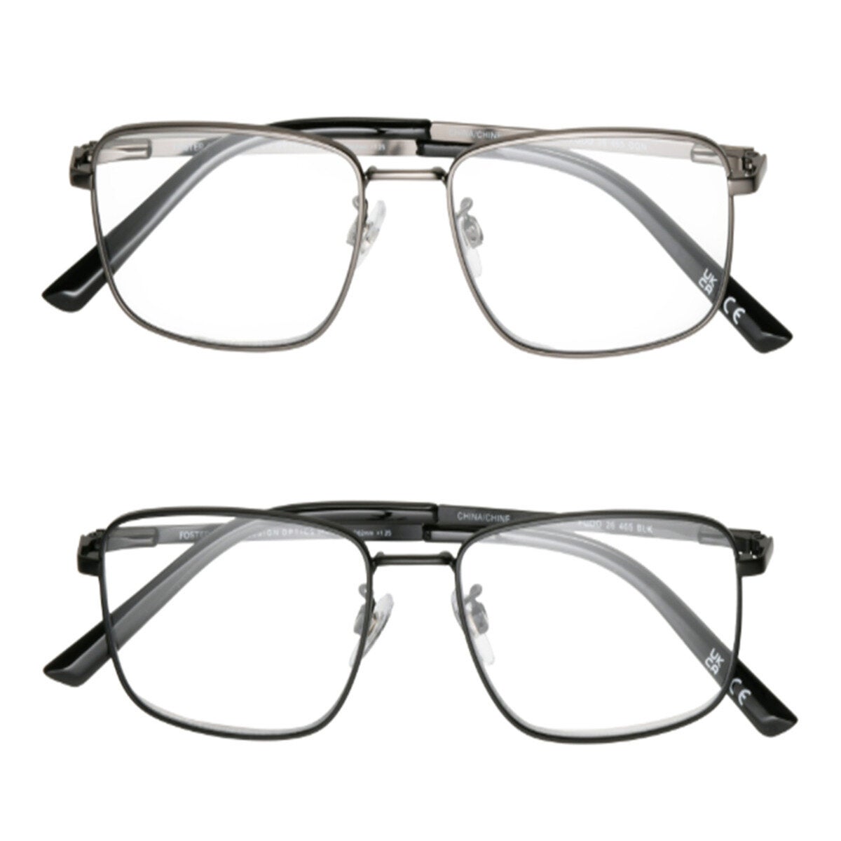 Foster Grant 老眼鏡 ブルーライトカット レクタングラー +2.50 2本セット