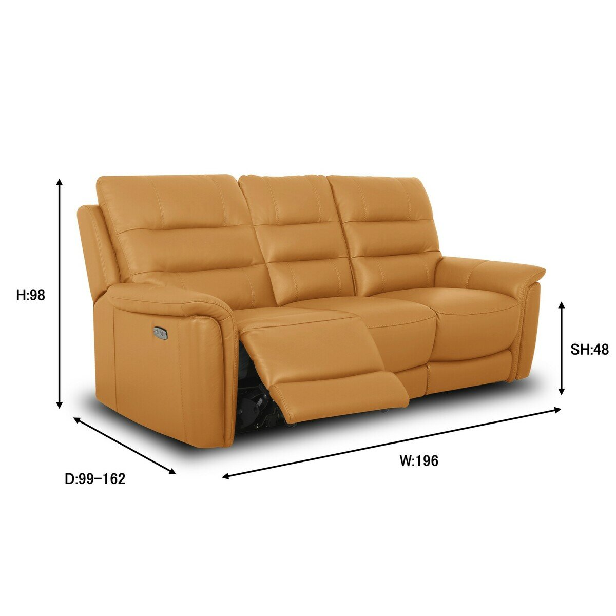 HTL 電動リクライニングソファ ハニーイエロー