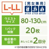 肌ケア アクティ 大人用おむつ L-LLサイズ 気持ちいい うす型パンツ 2回分吸収 80枚入り (20枚x4パック)