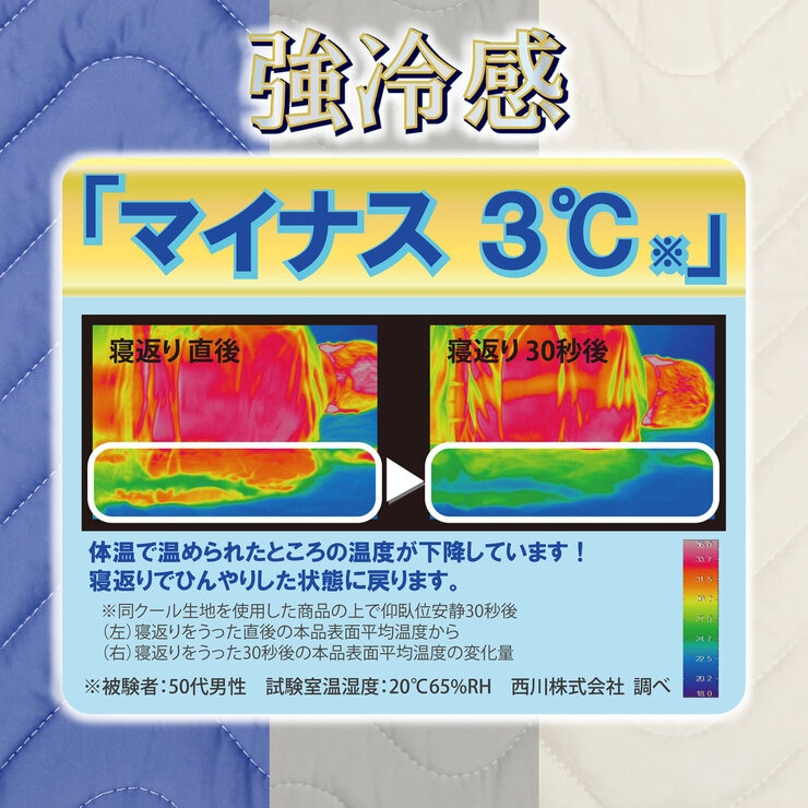 西川 冷感まくらカバー 50cm x 60cm 2枚パック ネイビー