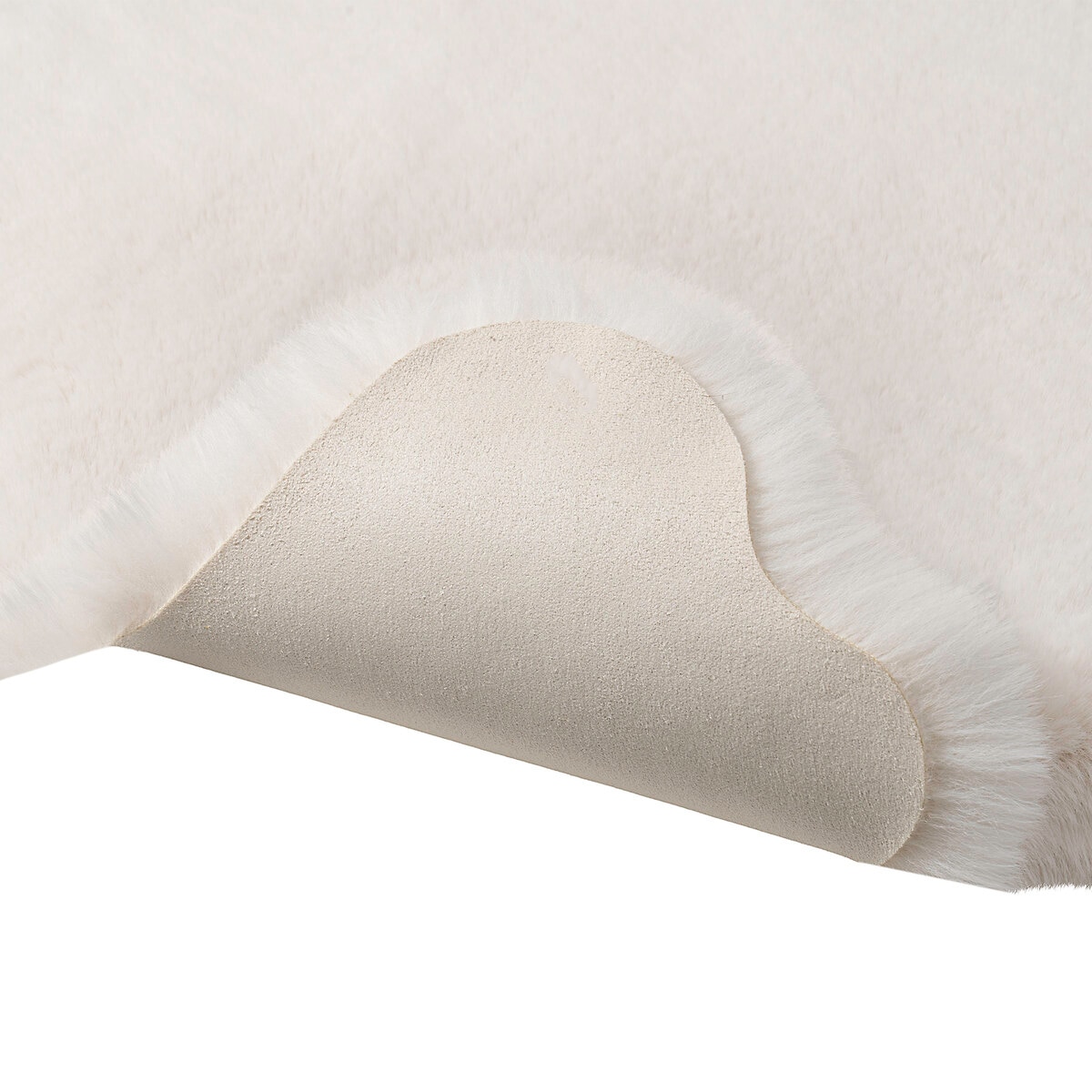 Mon Chateau フェイクファーラグ60 x 177cm アイボリーソリッド