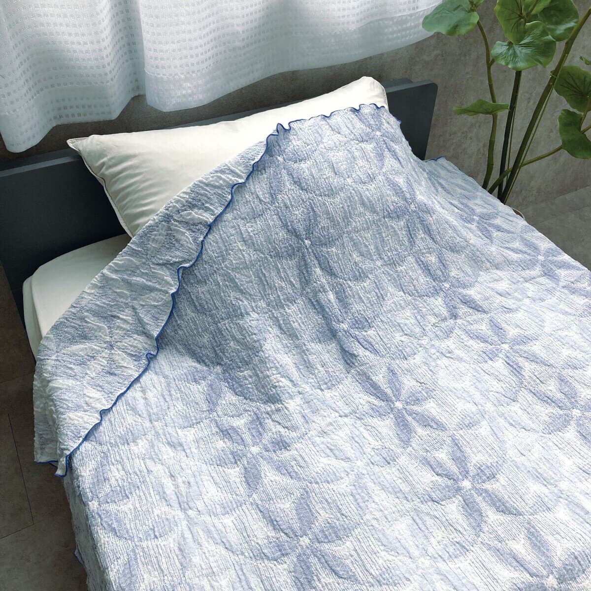 ロマンス小杉 ガーゼブランケット 140cm x 190cm ブルー