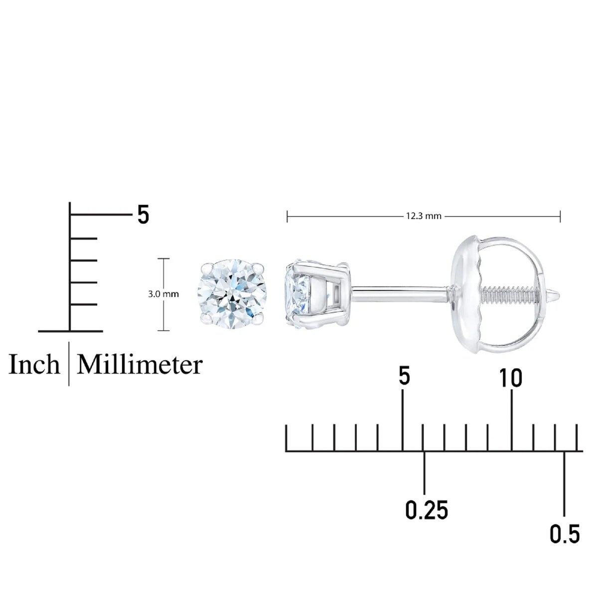 14K ホワイトゴールド 0.23カラット ダイヤモンド ピアス