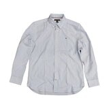 トミーヒルフィガー メンズ 長袖シャツ ブルーストライプ S