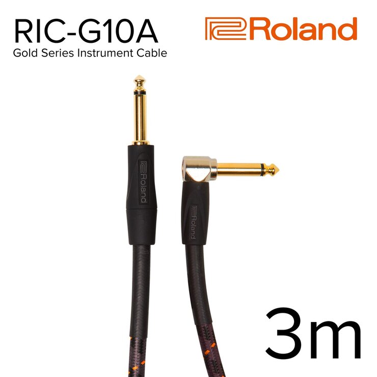 ローランド 楽器用ケーブル Goldシリーズ 3m 片L字型 RIC-G10A ローランド 楽器用ケーブル Goldシリーズ 3m 片L字型 RIC-G10A