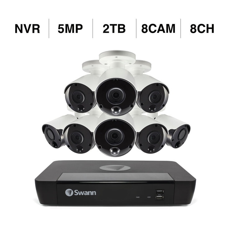 Swann(スワン)8CH 4K NVRシステム 2TB 5MPカメラ 8台セット Swann(スワン)8CH 4K NVRシステム 2TB 5MPカメラ 8台セット