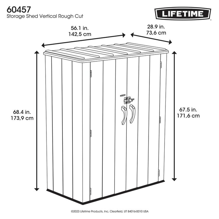 LIFETIME 棚付き 屋外用 バーティカル物置 60457A LIFETIME 棚付き 屋外用 バーティカル物置 60457A