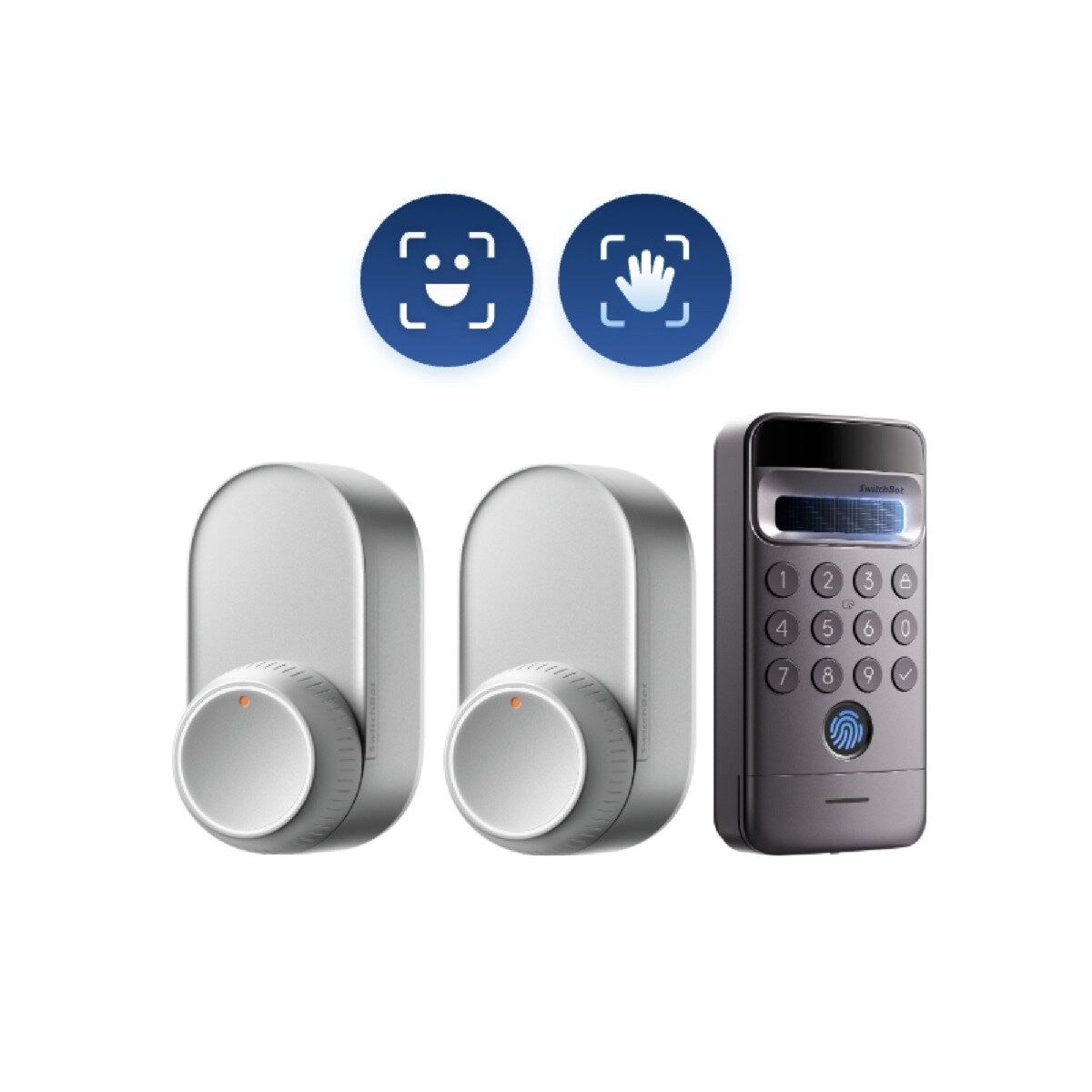 スイッチボットロックUltra＆顔認証パッドProツインロックセット シルバー W5600002S-W7300502