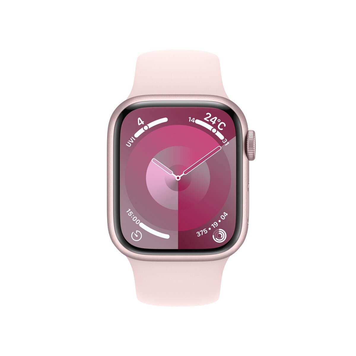 Apple Watch Series 9（GPSモデル）- 45mmピンクアルミニウムケースとライトピンクスポーツバンド - S/M