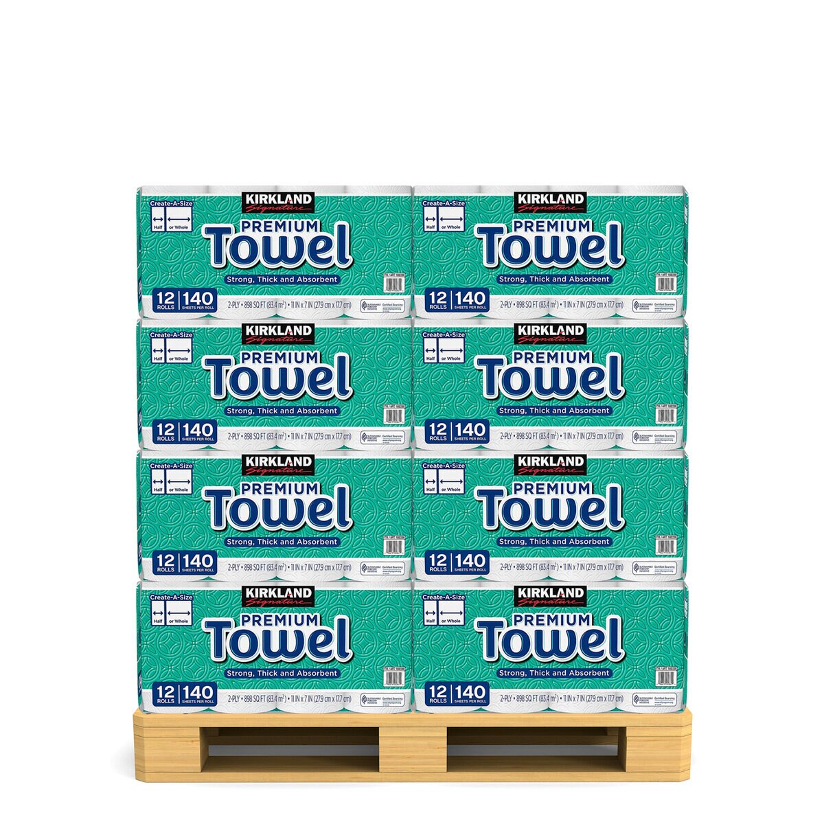 【配送エリア限定】カークランドシグネチャー ペーパータオル 12ロール x 24セット (1パレットあたり)