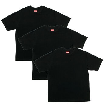 エドウイン メンズ クルーネック Tシャツ 3枚組 ホワイト/ブラック