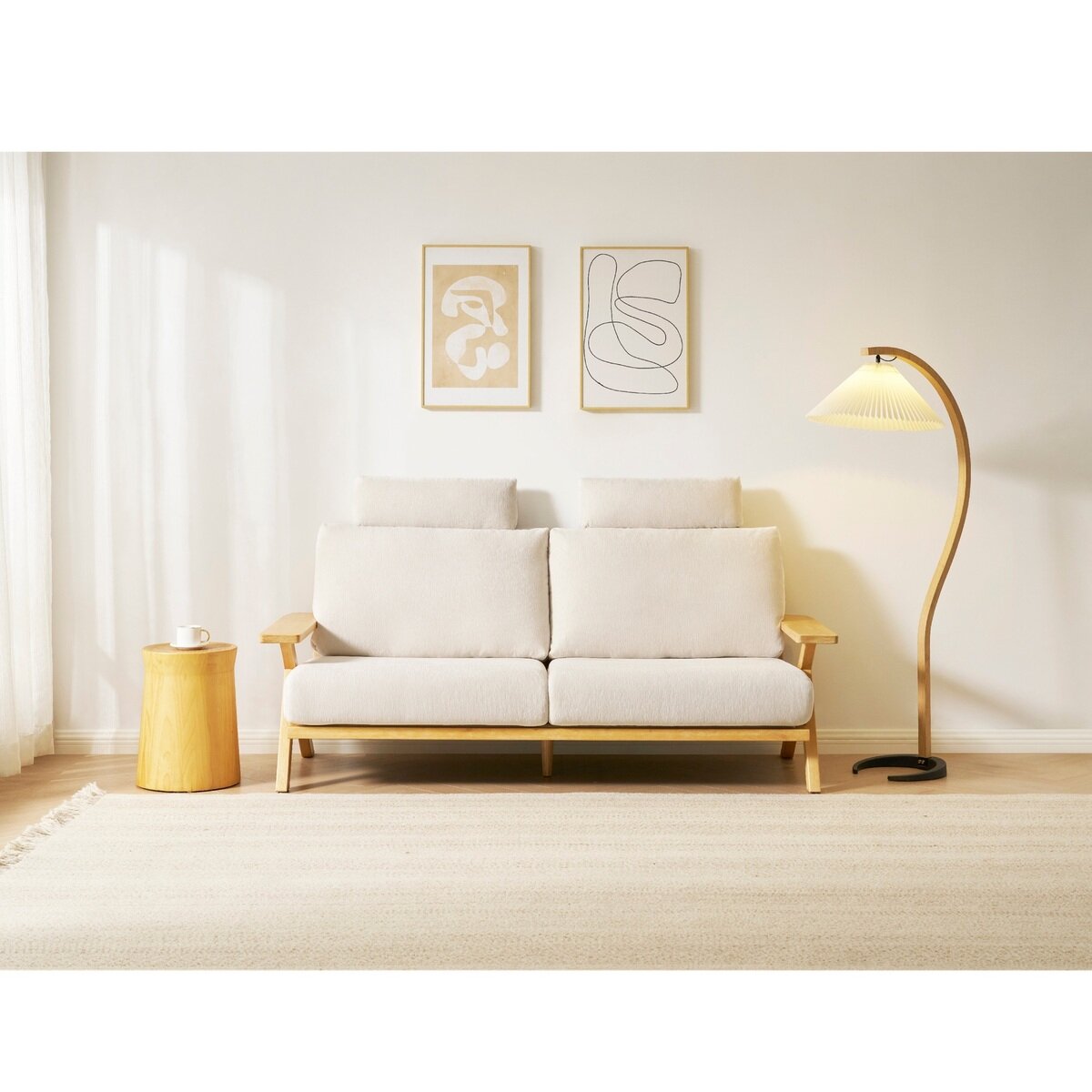 Axis ウッドベースソファ 2.5人掛け