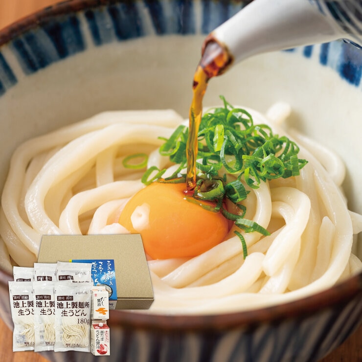 築地ばんや 池上製麺所生うどん12食 (鎌田醤油のだし醤油付き)