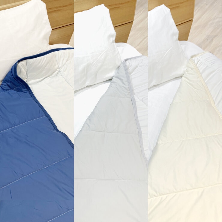 西川 冷感キルトケット ダブルサイズ グレー