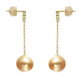 18KYG 南洋ゴールドピアス 9.0mm D0.08ct /WHK0106-90