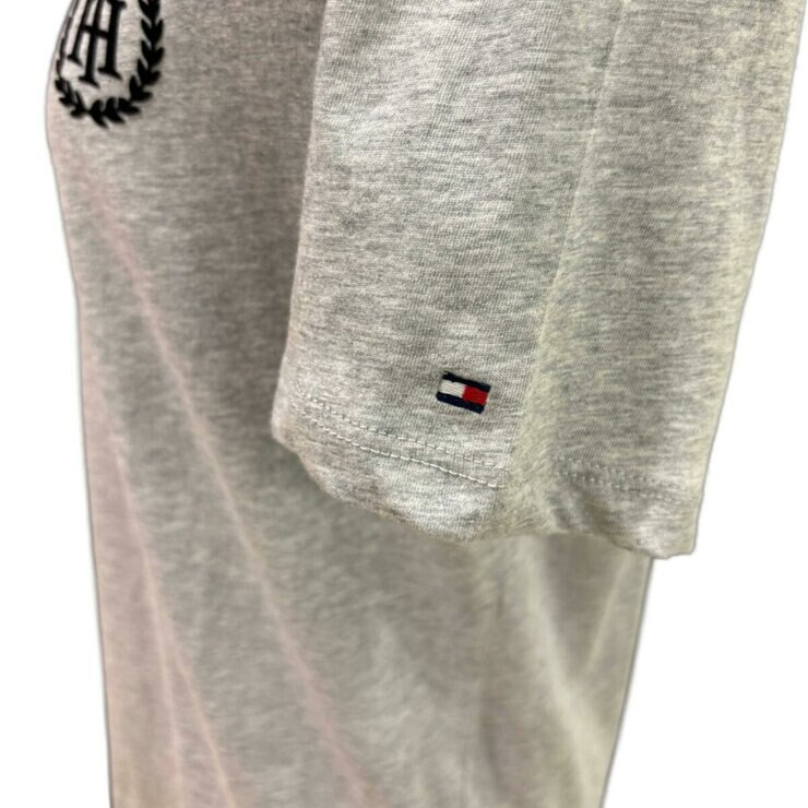 トミーヒルフィガー レディース フラッグ 半袖Tシャツ グレーヘザー XL