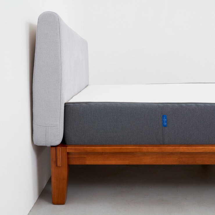 グーグーベッドフレームセット セミダブル（カラー：ブラウン　 ヘッドボード：ライトグレー）