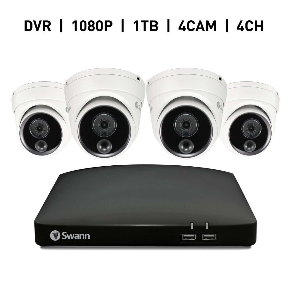 Swann セキュリティカメラ 8CH AHD DVRシステム2TB FHD アナログカメラ BNCケーブル接続 8個セット SWDVK-846808WL