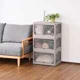 YAMAZEN コンテナフルオープンボックスL 3個組 グレージュ