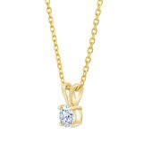 14K イエローゴールド 0.50カラット ソリティア ダイヤモンド ネックレス