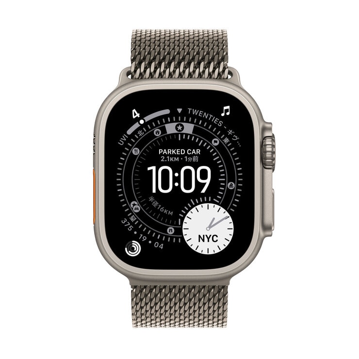 Apple Watch Ultra 3 Cellular 49mmナチュラルチタニウムケースとナチュラルチタニウムミラネーゼループ - M Apple Watch Ultra 3 Cellular 49mmナチュラルチタニウムケースとナチュラルチタニウムミラネーゼループ - M