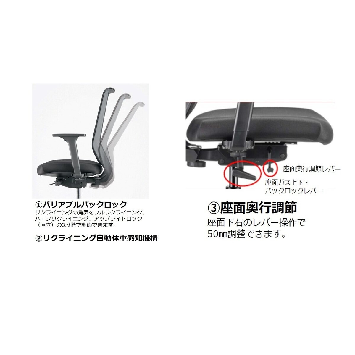 ドーファン トゥーシンクチェア 肘付き ブラック