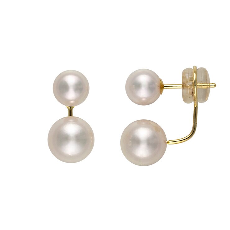 18K イエローゴールド あこや パール ピアス 6.5mm 8.5mm 18K イエローゴールド あこや パール ピアス 6.5mm 8.5mm