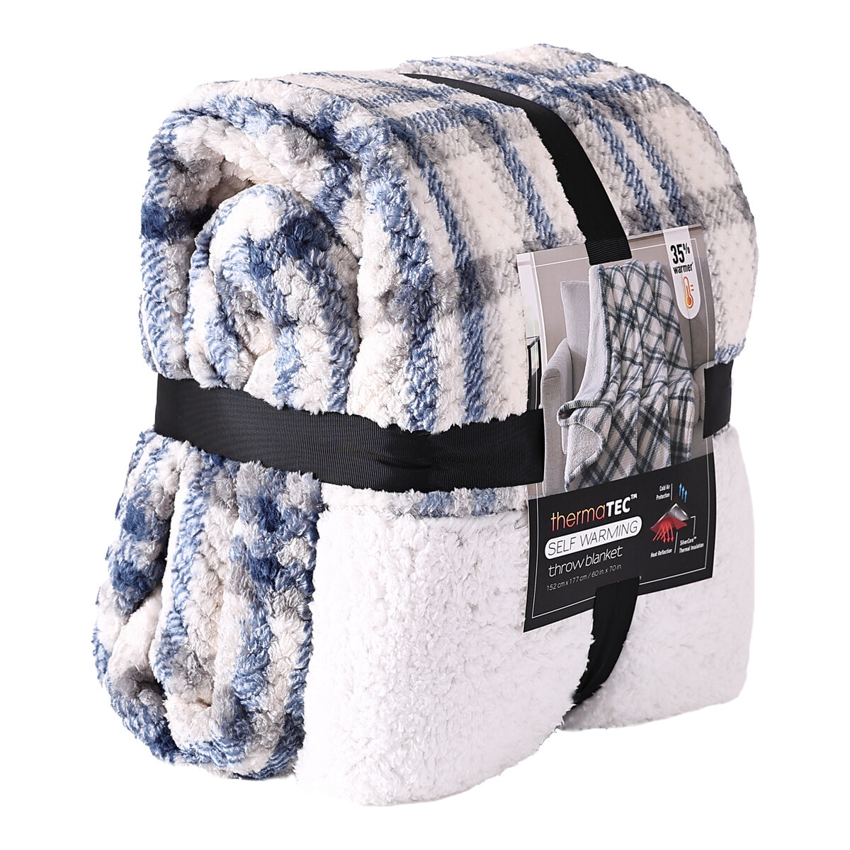 保温大判ひざ掛け 152cm x 177cm ブルー | Costco Japan