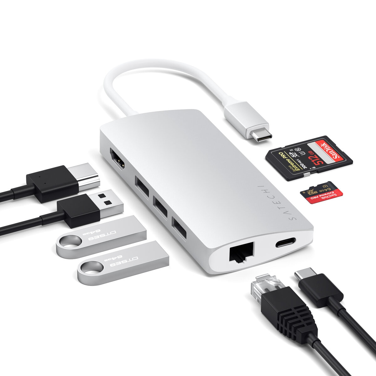Satechi USB-Cマルチポートアダプター4K with イーサーネット V2