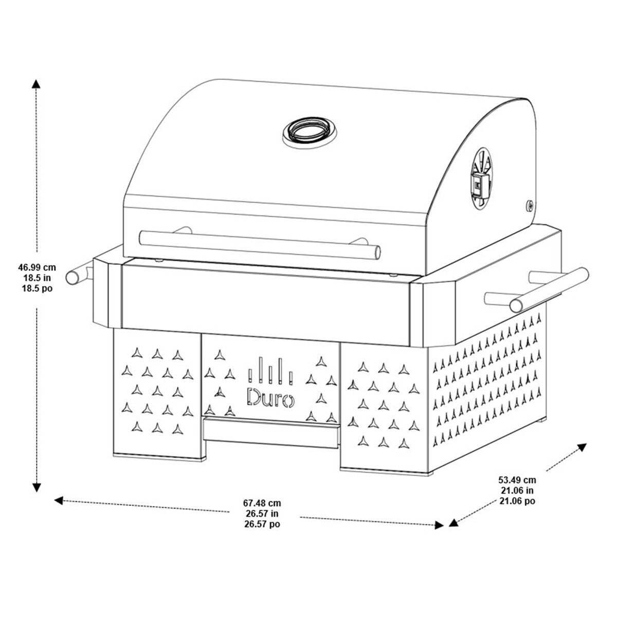 Duro ステンレス製 テーブルトップ チャコール グリル