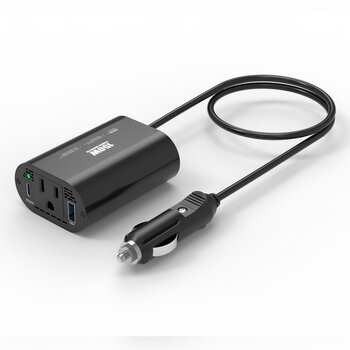 車載インバーター 150W シガーソケット ACコンセント 車内用 USB-C ポート PD20W USB-A ポート 18W スマホ タブレットを急速充電