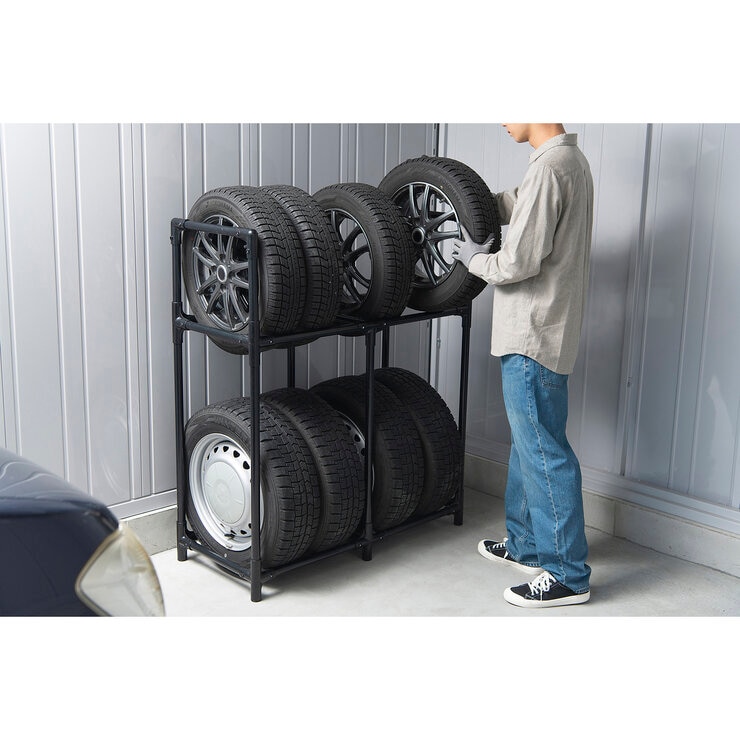 アイリスオーヤマ タイヤラック ワイドタイプ タイヤ8本収納可 WT-1048
