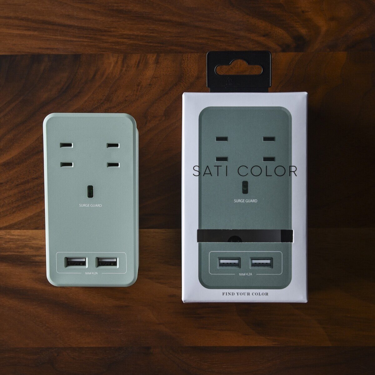 Fargo（ファーゴ）SATI COLOR(サティカラー) AC4個口 4.2A USB 全14色 CT221 ライトグリーン