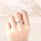 14K ホワイトゴールド 0.70カラット ダイヤモンド バンド リング