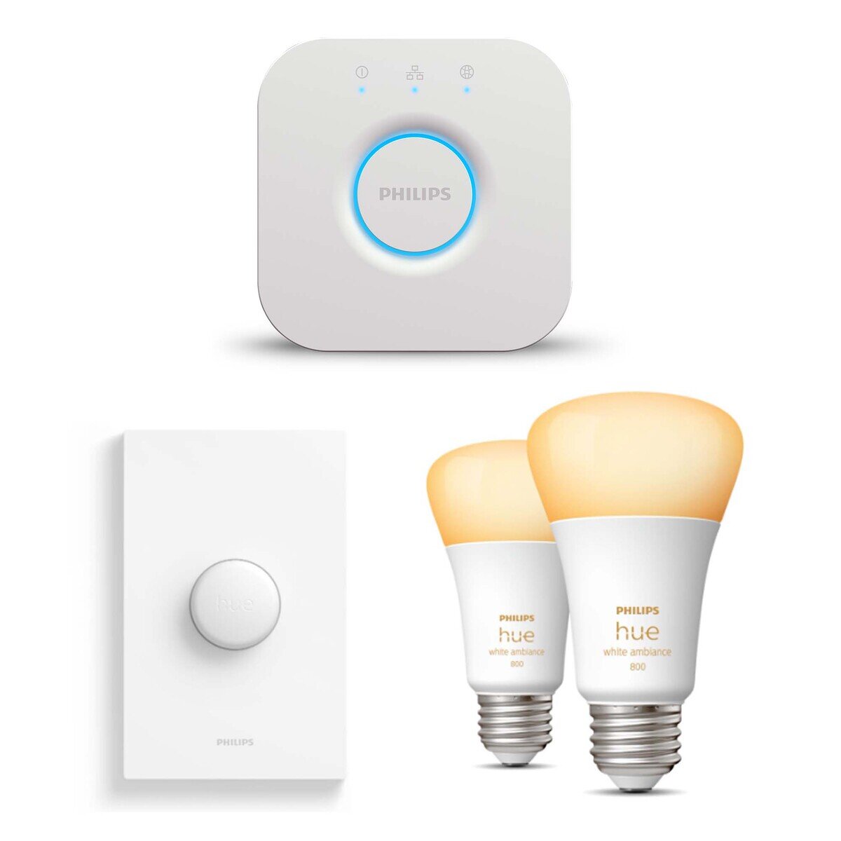 フィリップス Hue ホワイトグラデーションスターターセット ブリッジ・E26LED電球2個・スマートボタン |...