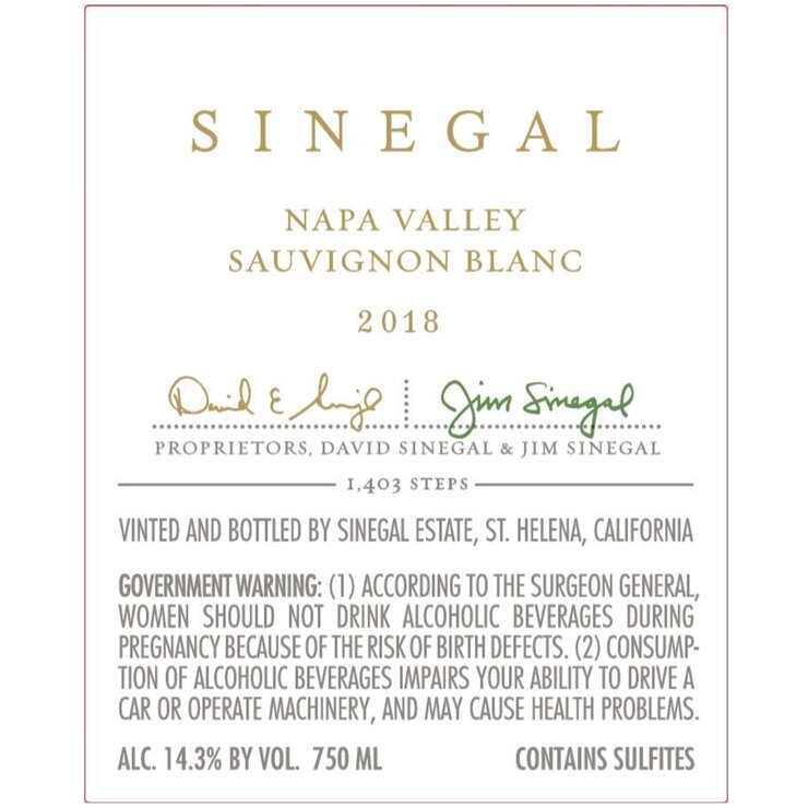 シネガル エステート ナパヴァレー ソーヴィニヨン ブラン 2018 750 ml